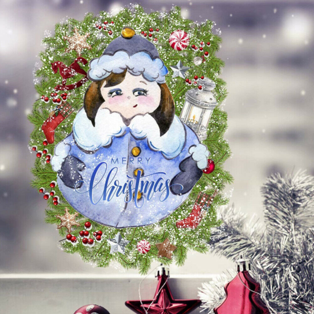 Christmas Window Stickers Santa Claus Elk Snowflakes Stickers Door Wall Decor
