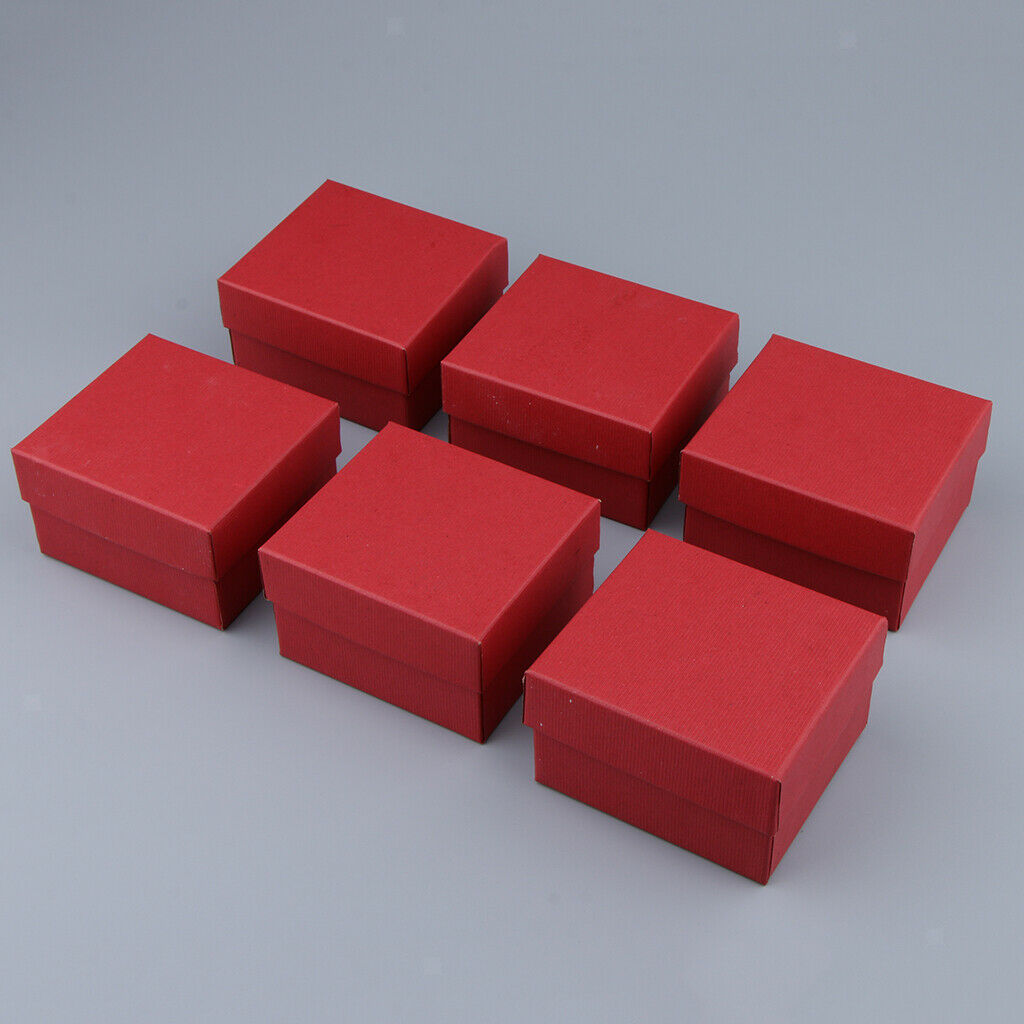3pcs Square Paper Ring Box with Pillow Gift Jewelry Storage Red