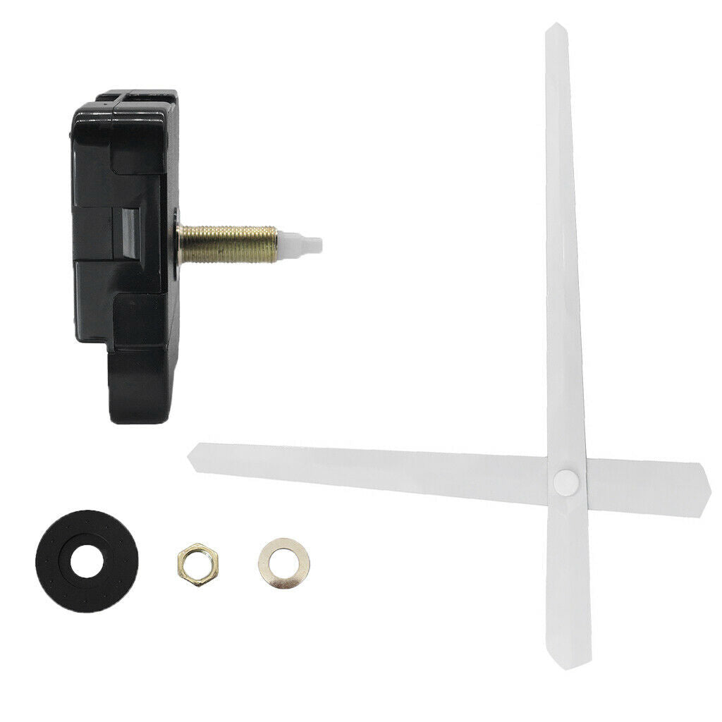 Quartz Wall Clock Mechanism Movement DIY Repair Parts Kit Long White Hands
