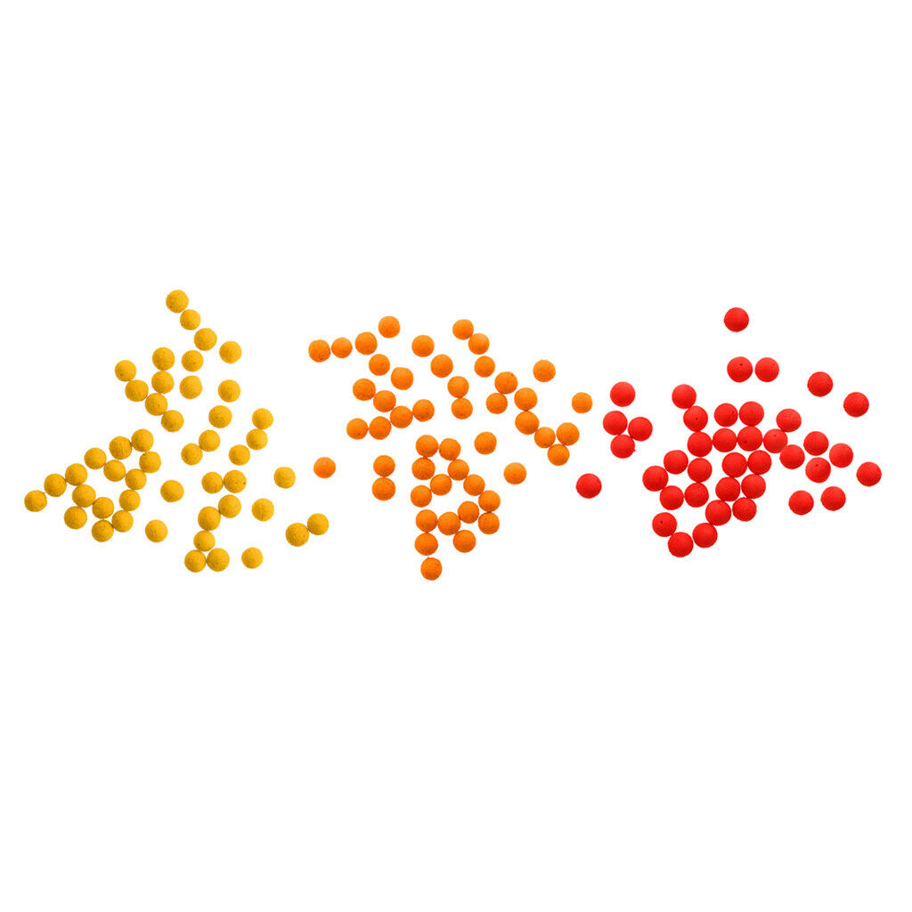 90PCS/3 Sets Colorful Fishing Beads Assorted Soft EVA Round Bead Top Water
