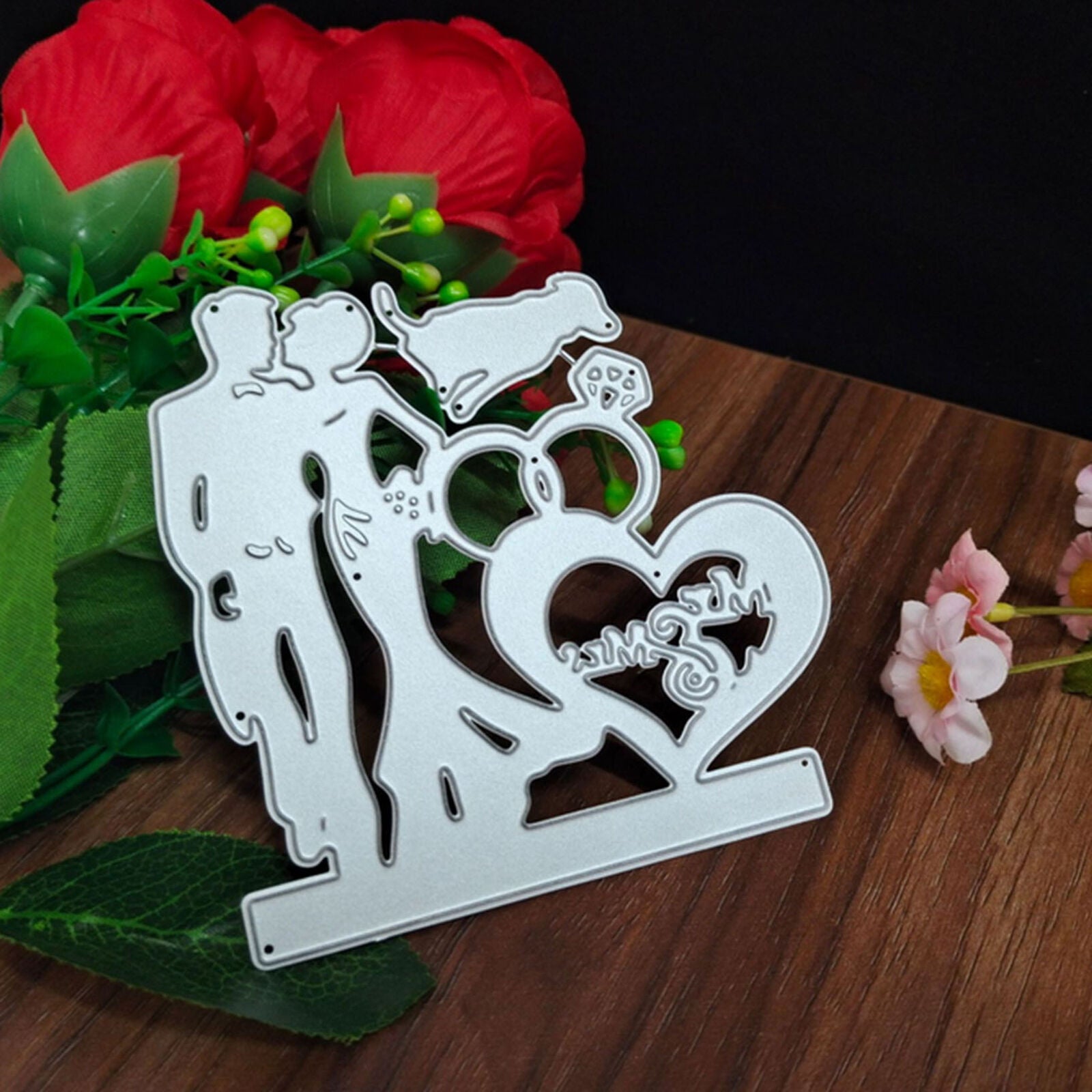 Couples Wedding Metal Stencil Cutting Dies Scrapbooking Craft Stamping Template