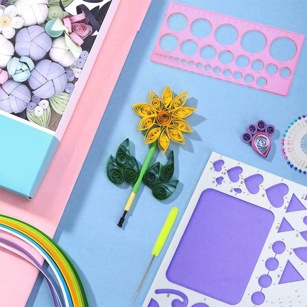 DIY Paper Quilling Tools Set Template Mould Board Tweezer Needles Pen Kit @