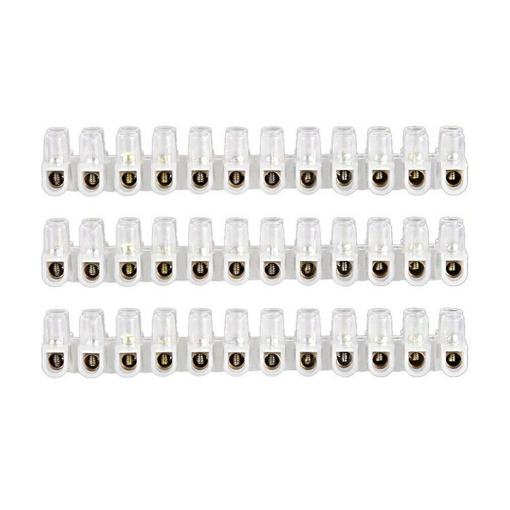 Dual Row 12 Positions Block Screw Barrier Terminal Strip Wire Connector Terminal