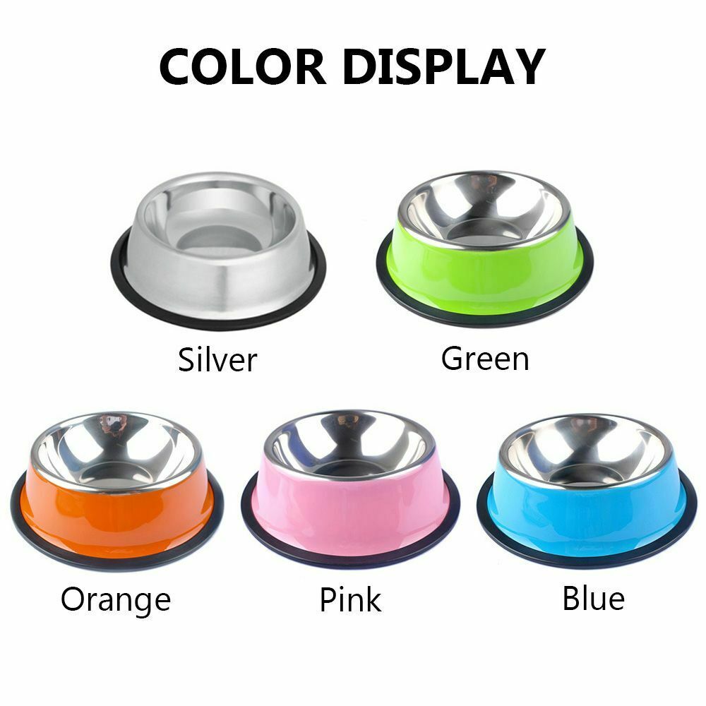 Steel Travel Feeding Home Outdoor Dog Cat Puppy Feeder Pet Bowl Water Food Dish