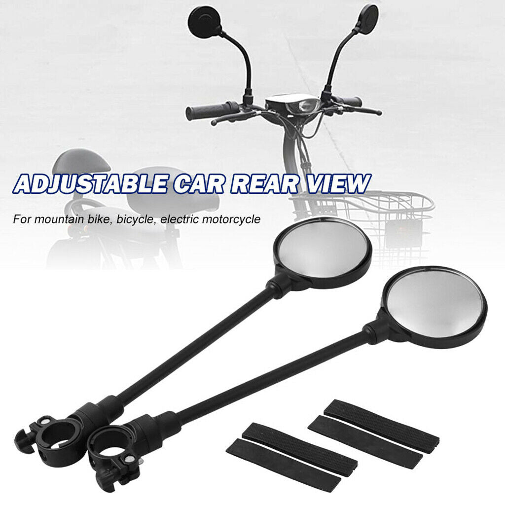 2PCS Bicycle Bike Cycle Handlebar Rear View Rearview Mirror Round Back