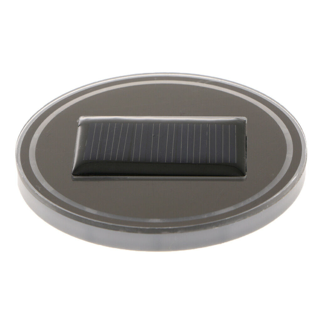 Solar RGB LED Light Cup Holder Bottom Pad Interior Decor Universal Car Party
