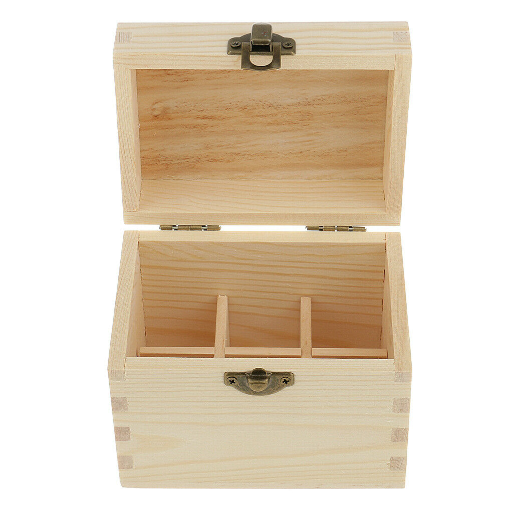 2 Pcs Essential Oil Wooden Storage Box Display Case Organizer Hold 6 Bottles