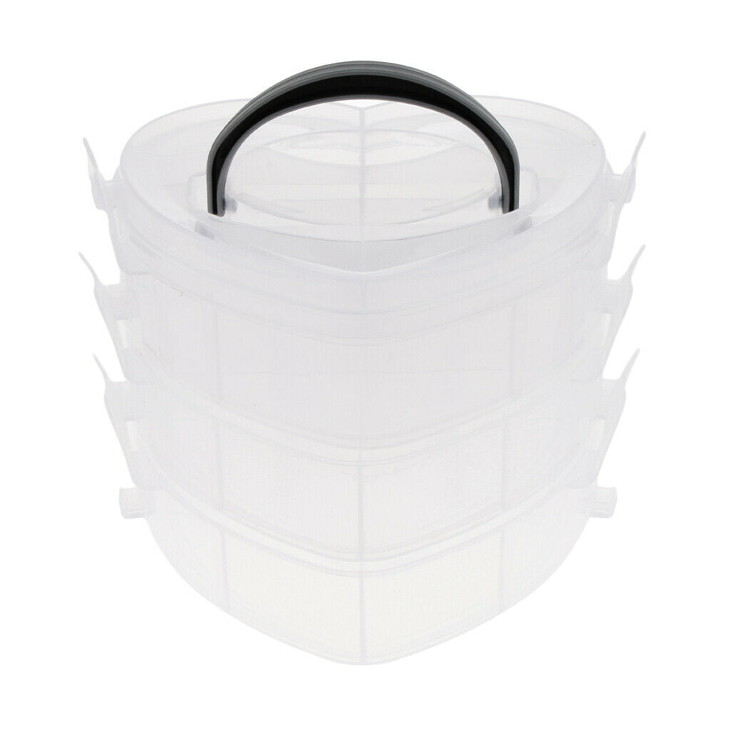 Clear Storage Box Adjustable Dividers 3-Tier Handbag Organizer Case Clear