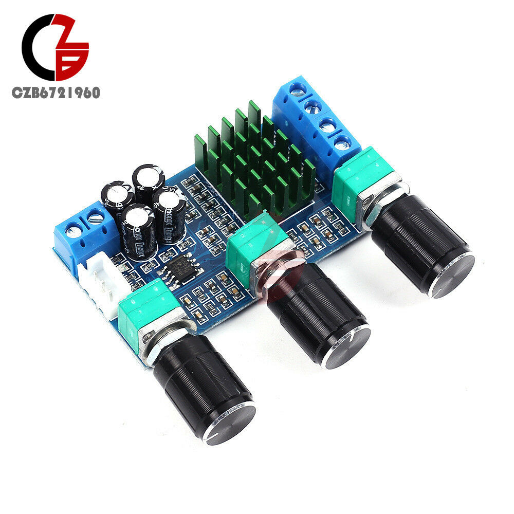 TPA3116D2 Dual Channel DC 12V 24V 80Wx2 Digital Treble Bass Pre Amplifier Board