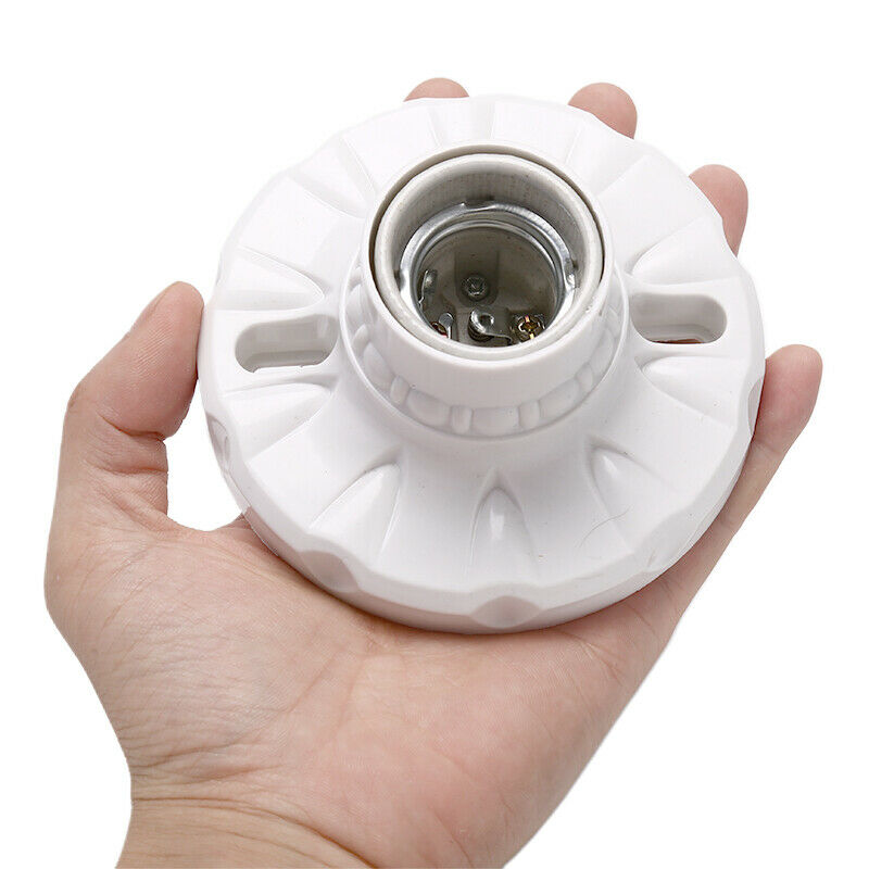 E27 Ceramics LED Light Bulb Holder Round Socket Base Hanging Lamp Socket .l8