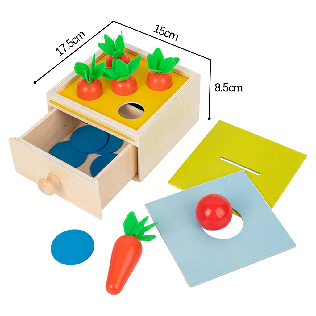 Toddler Wooden Toys, Montessori Toys Baby Educational Toys Carrot Sorting Game,