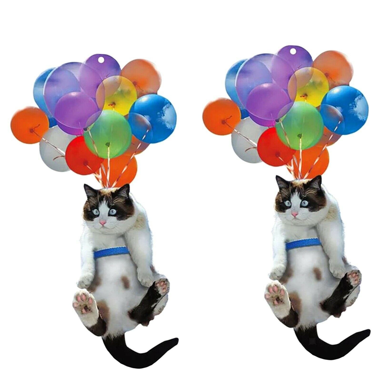 2pcs Creative Cute Car Charm Hanging Ornament Pendants with Colorful Balloons