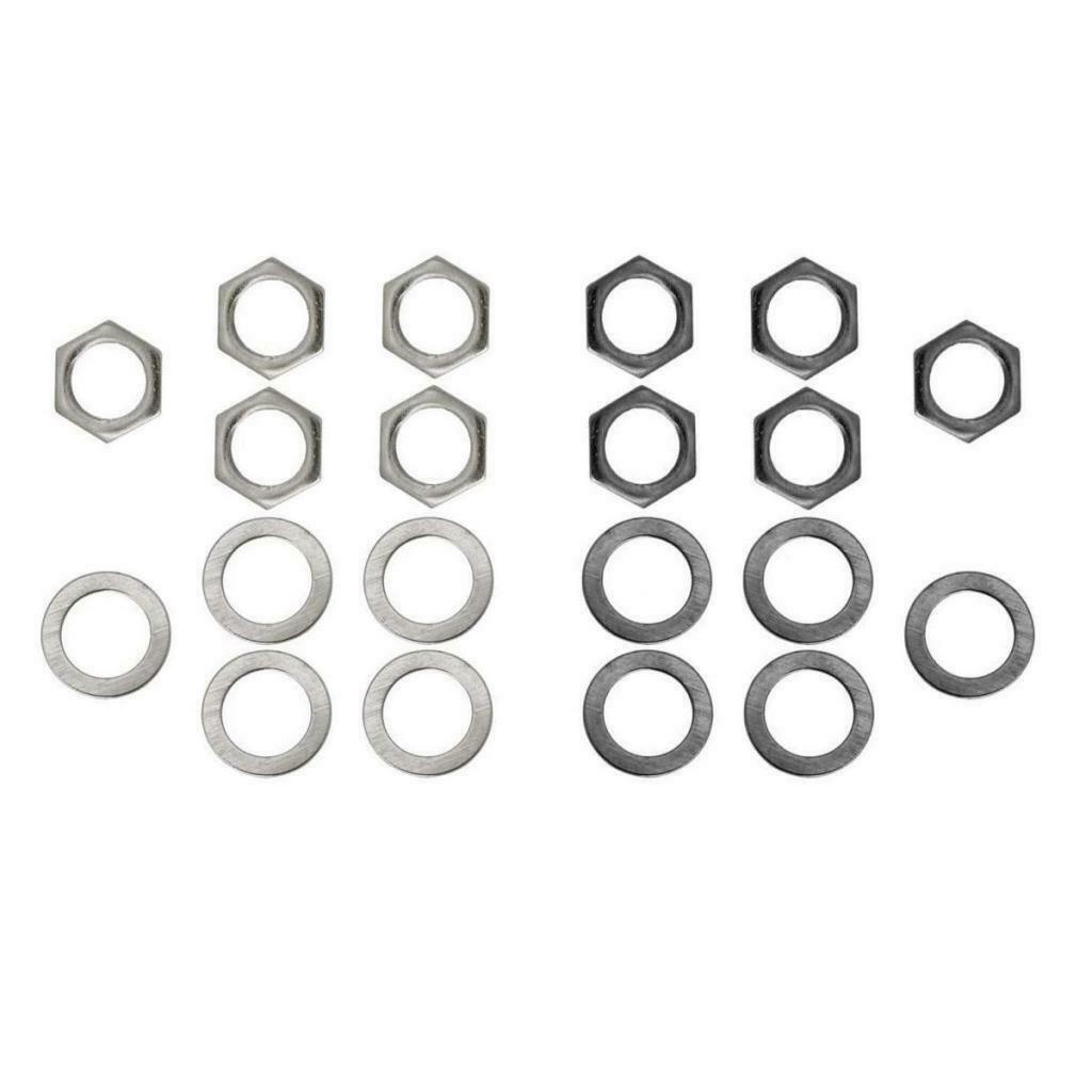 Set of 20 Iron Socket Nuts Washers for Electric Guitar Replacement Parts