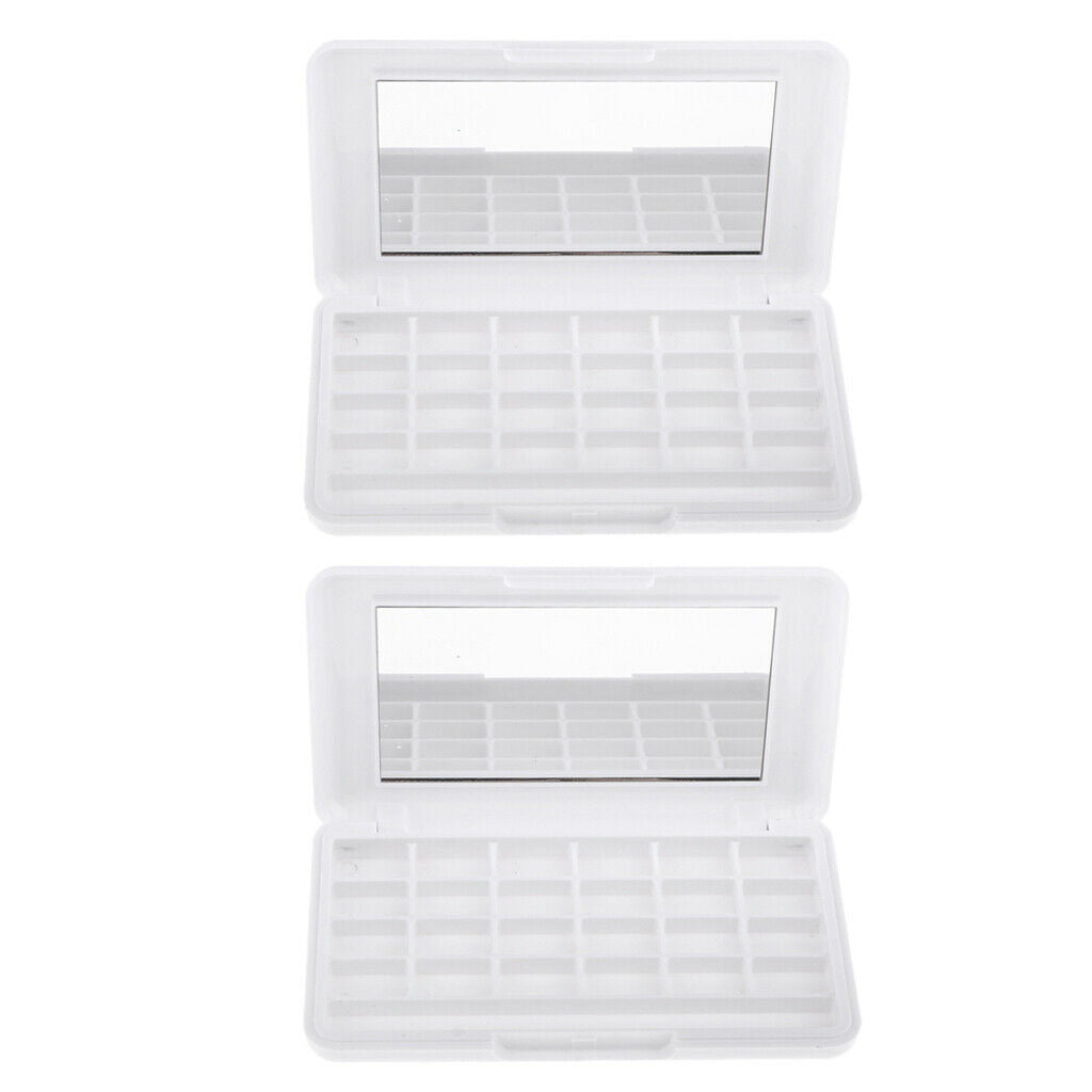 24 Wells Empty Eyeshadow Palette Case Box Tray W/ Mirror for Lipstick Blush
