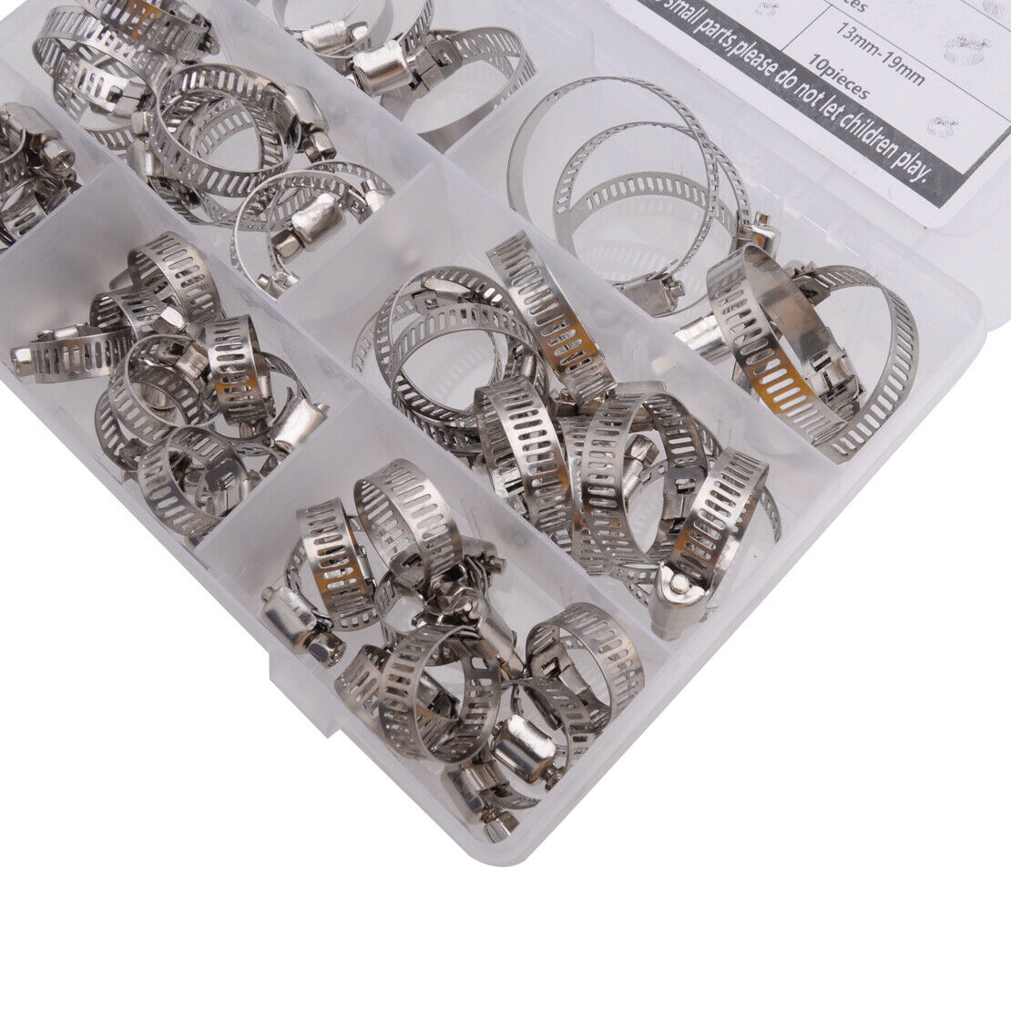 60pcs/set Stainless Steel Clamp Wire Assortment Hoop Hose Clamps for Fuel Line
