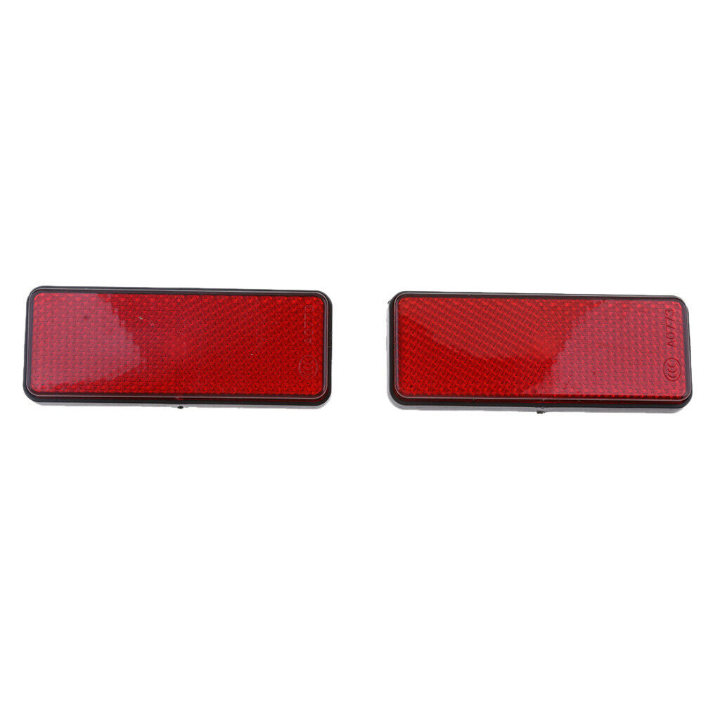 3X 2x Red Rectangle Reflectors Universal for Motorcycle ATV Dirt Bike
