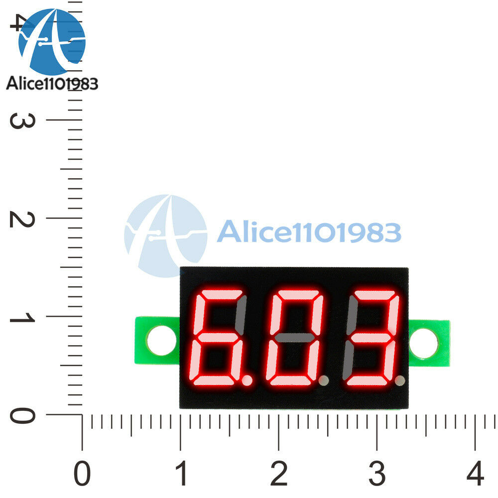 3 Wires 0.36″ DC 0-30V LED Panel Voltage Meter 3-Digital Display Voltmeter Red