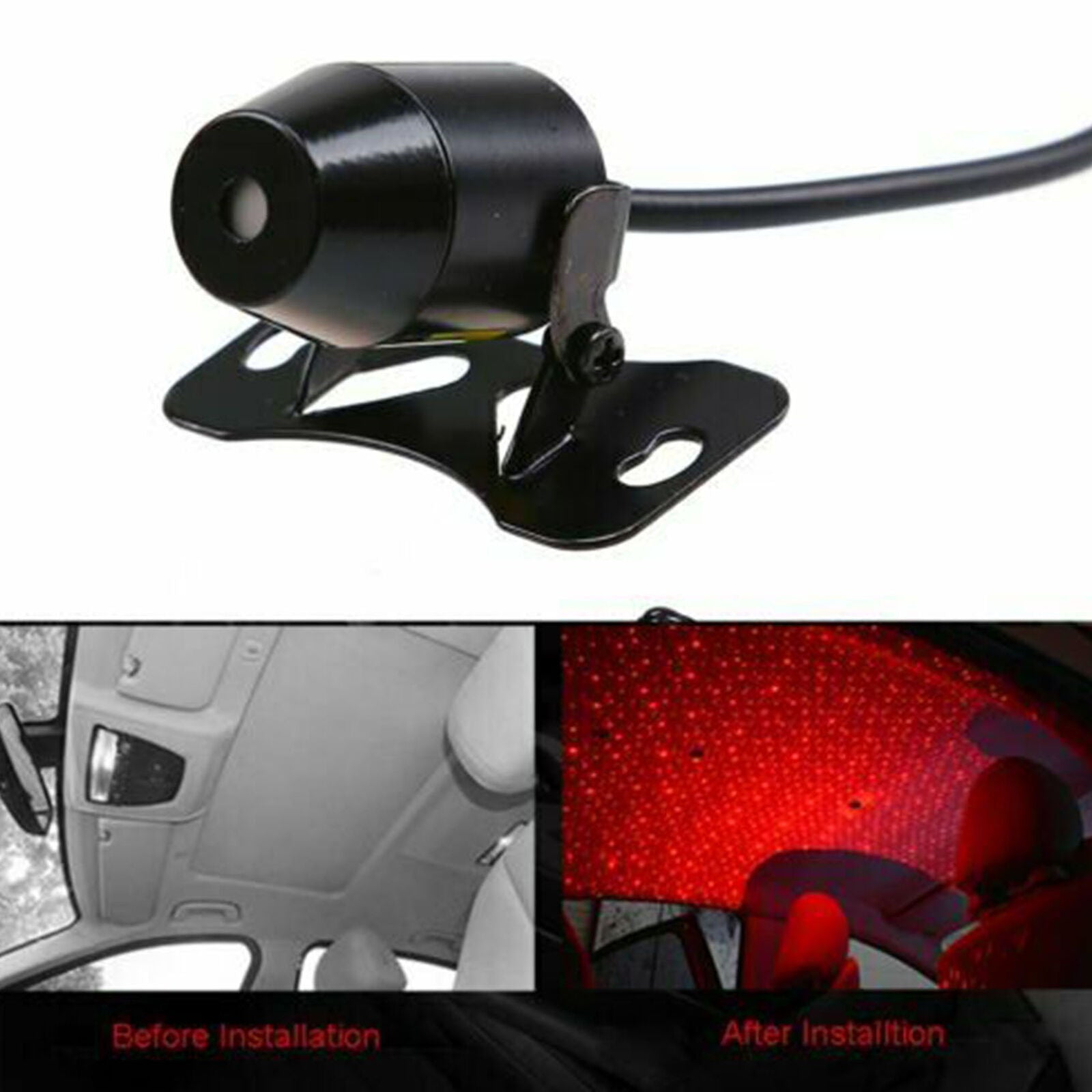 USB Car Atmosphere Lamp Interior Ambient Star Light LED Projector Starry Sky New