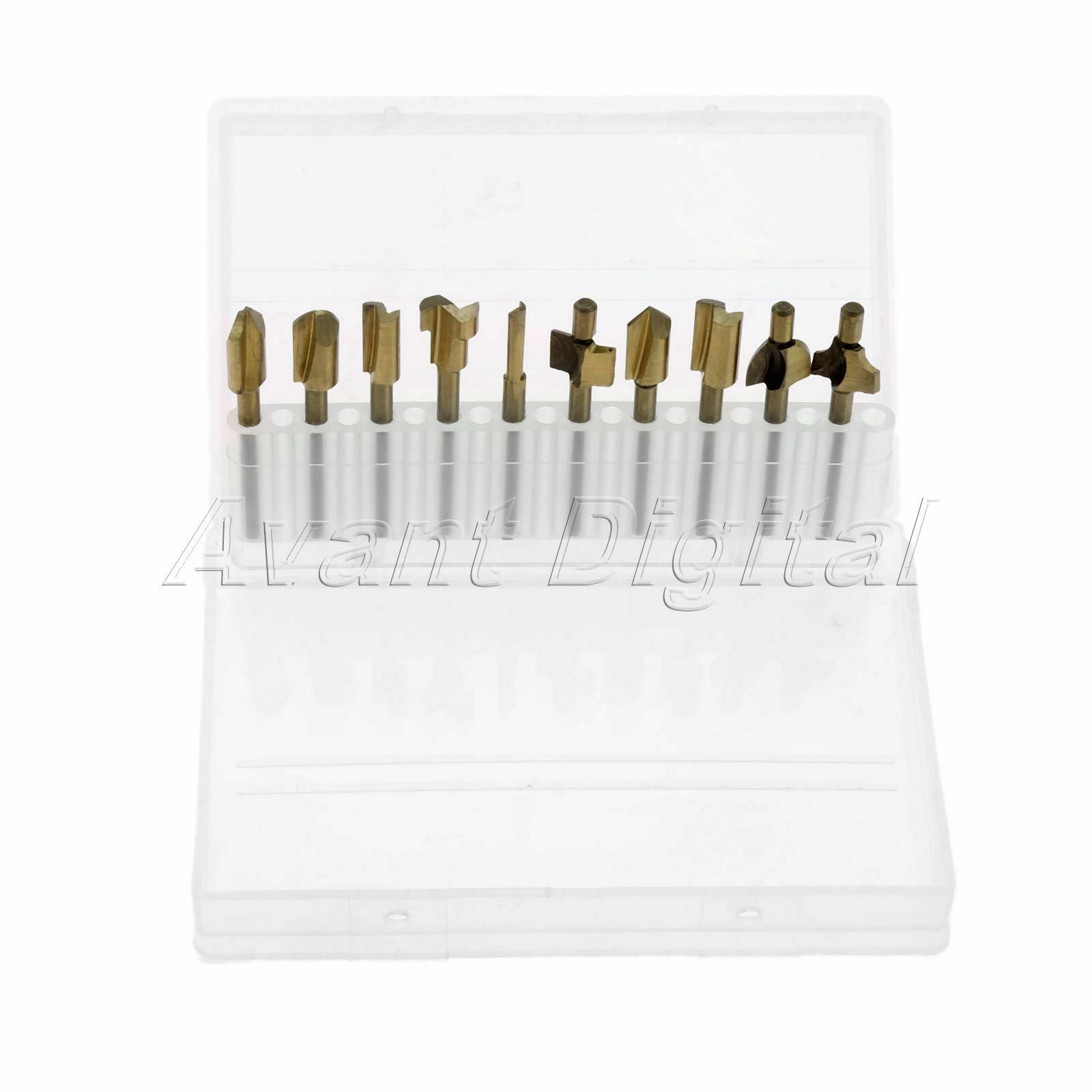 3.175mm Shank Trimmer Milling Cutters Router Bits Grinder Rotary Tool With Case