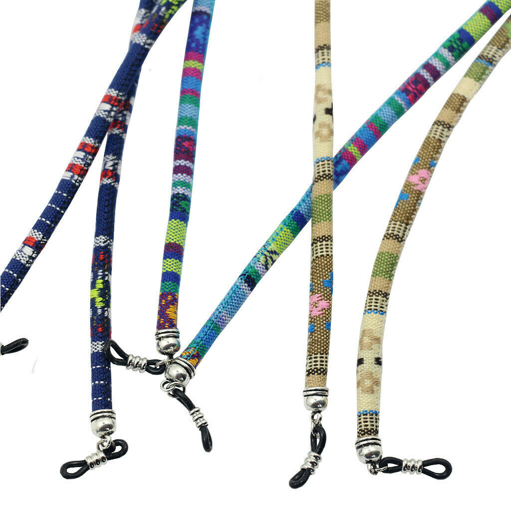 4pcs Colorful Bohemian Reading Glasses Neck Cord Eyeglasses String Holder
