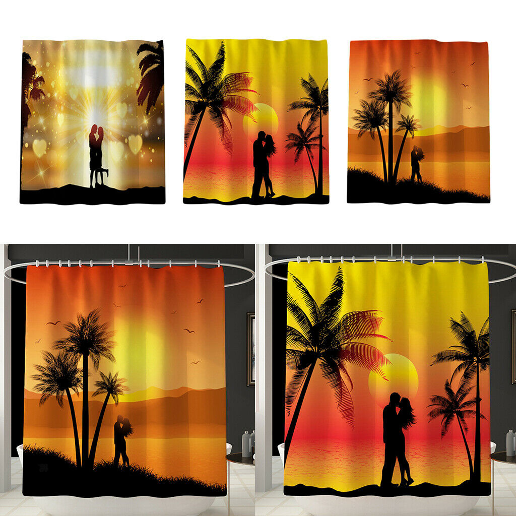 Bathroom Shower Curtain Hooks Included Waterproof Home Ornaments 71"x71" A