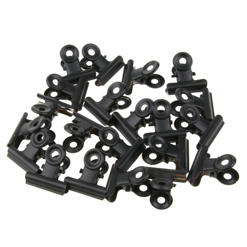 20x 31mm Bulldog Stainless Steel Metal Paper Letter Grip Clips Clamp -Black