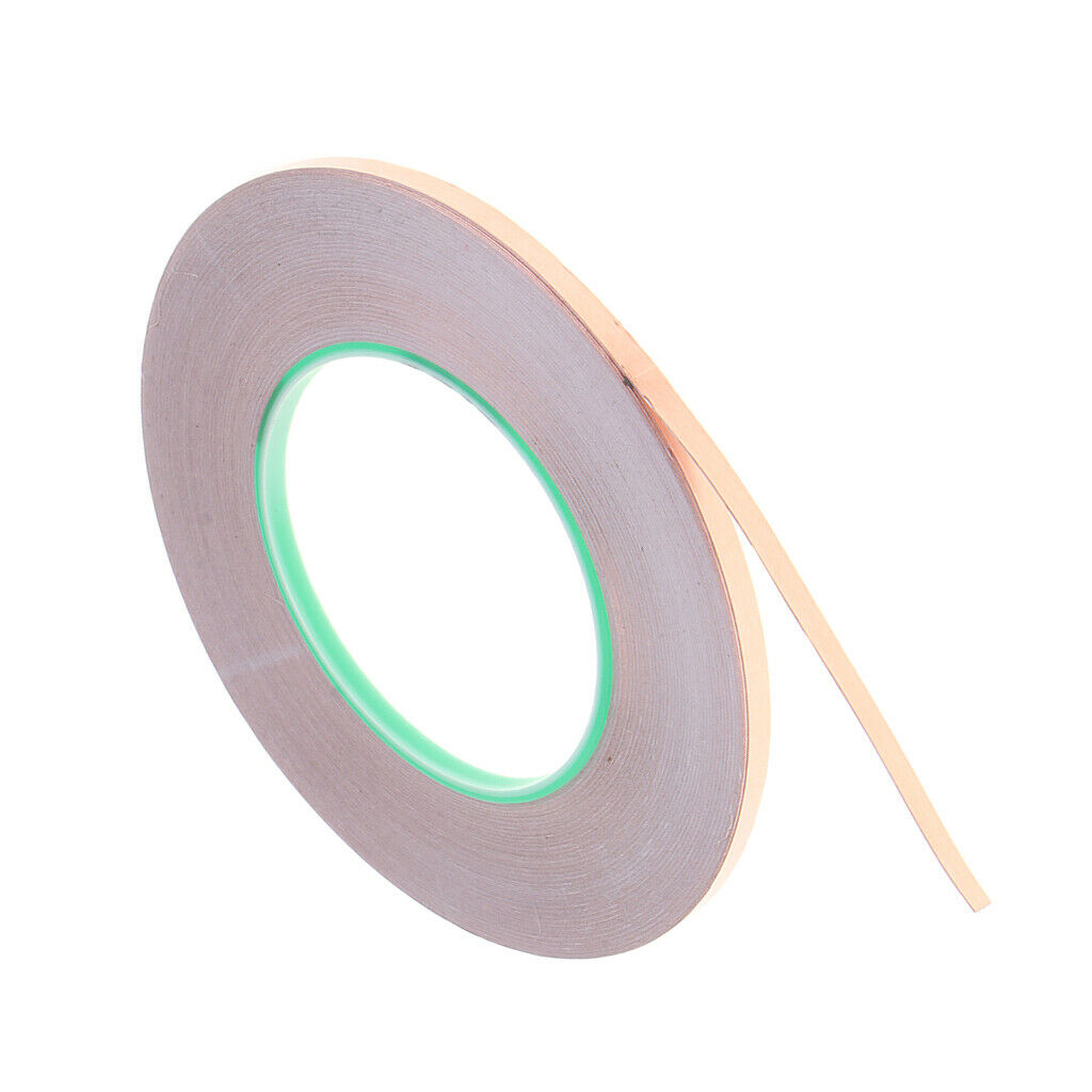 50m Copper Foil Tape w/ Double Conductive Adhesive for EMI Guitar Craft 5mm
