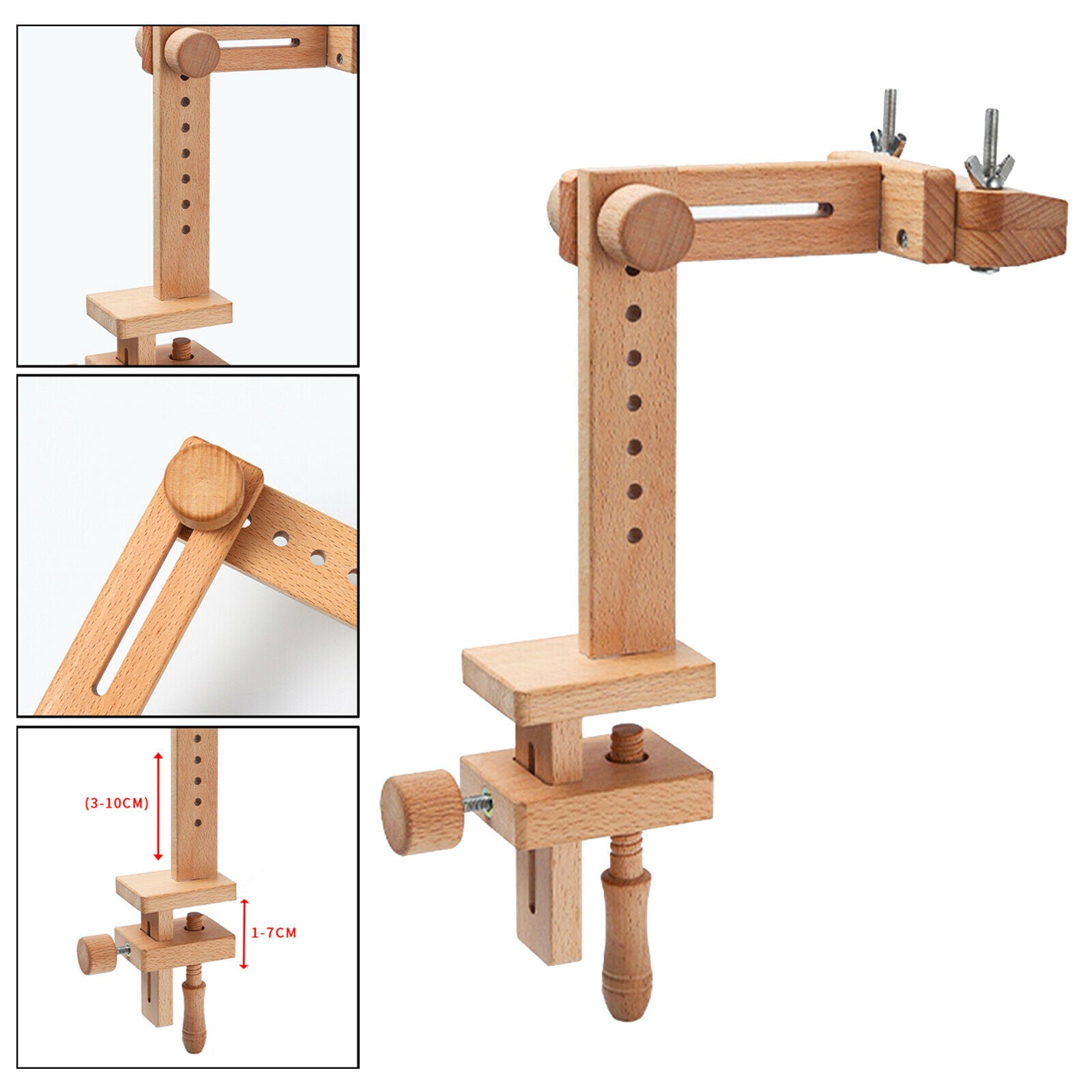 Wooden Cross Stitch Frame Tabletop Stand Rack Embroidery Holder Needlework