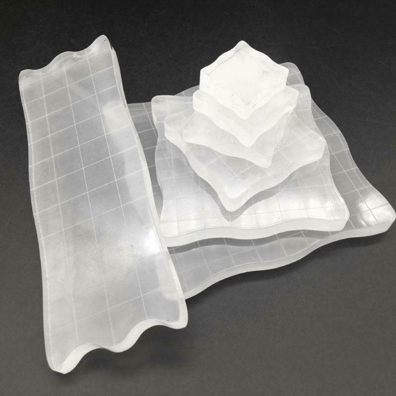 7pcs Transparent Acrylic Clear Stamp Block Pad Scrapbooking DIY Handmade Tool