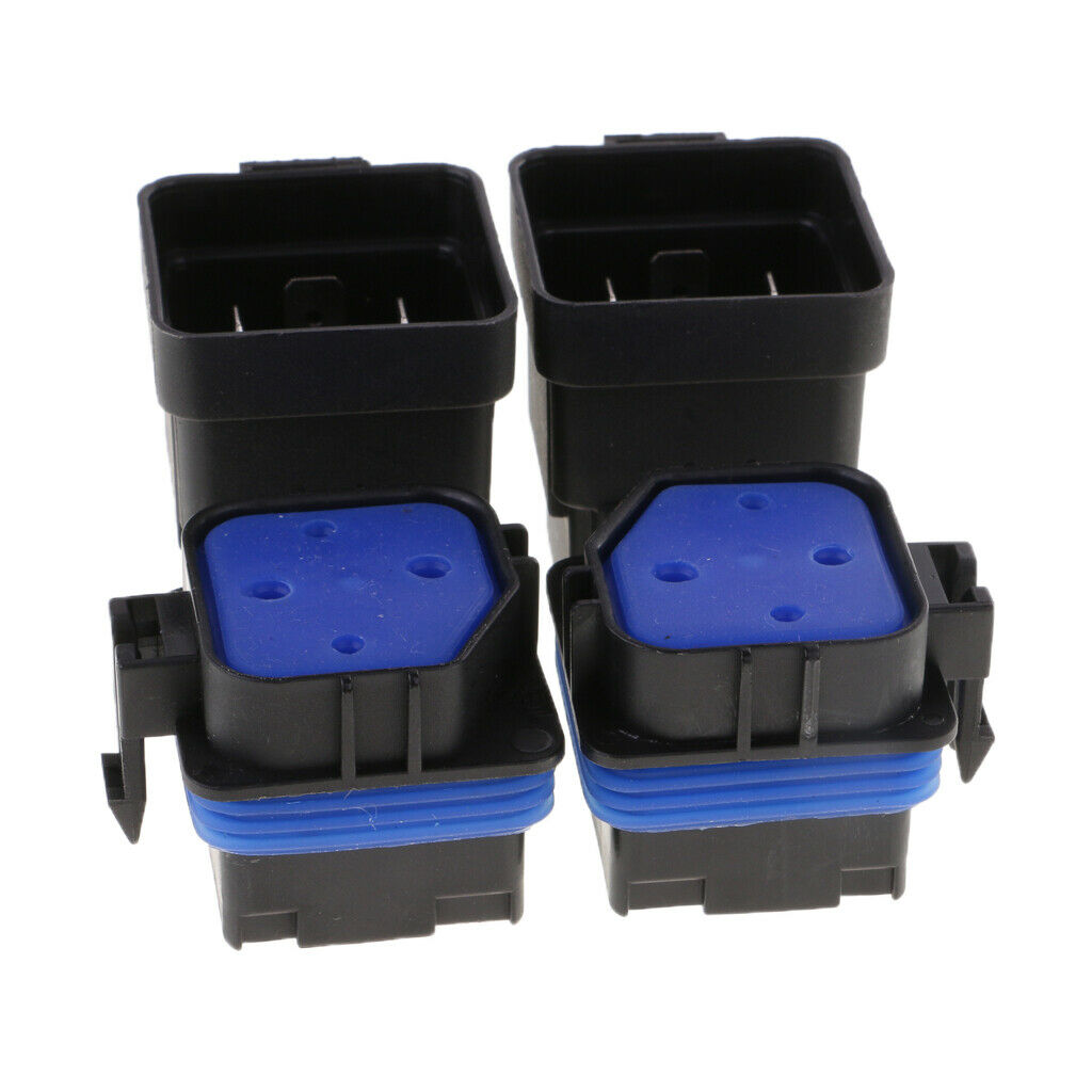 2 Sets Of 12v 40a 4-pin Relay Connector And Relay Holder