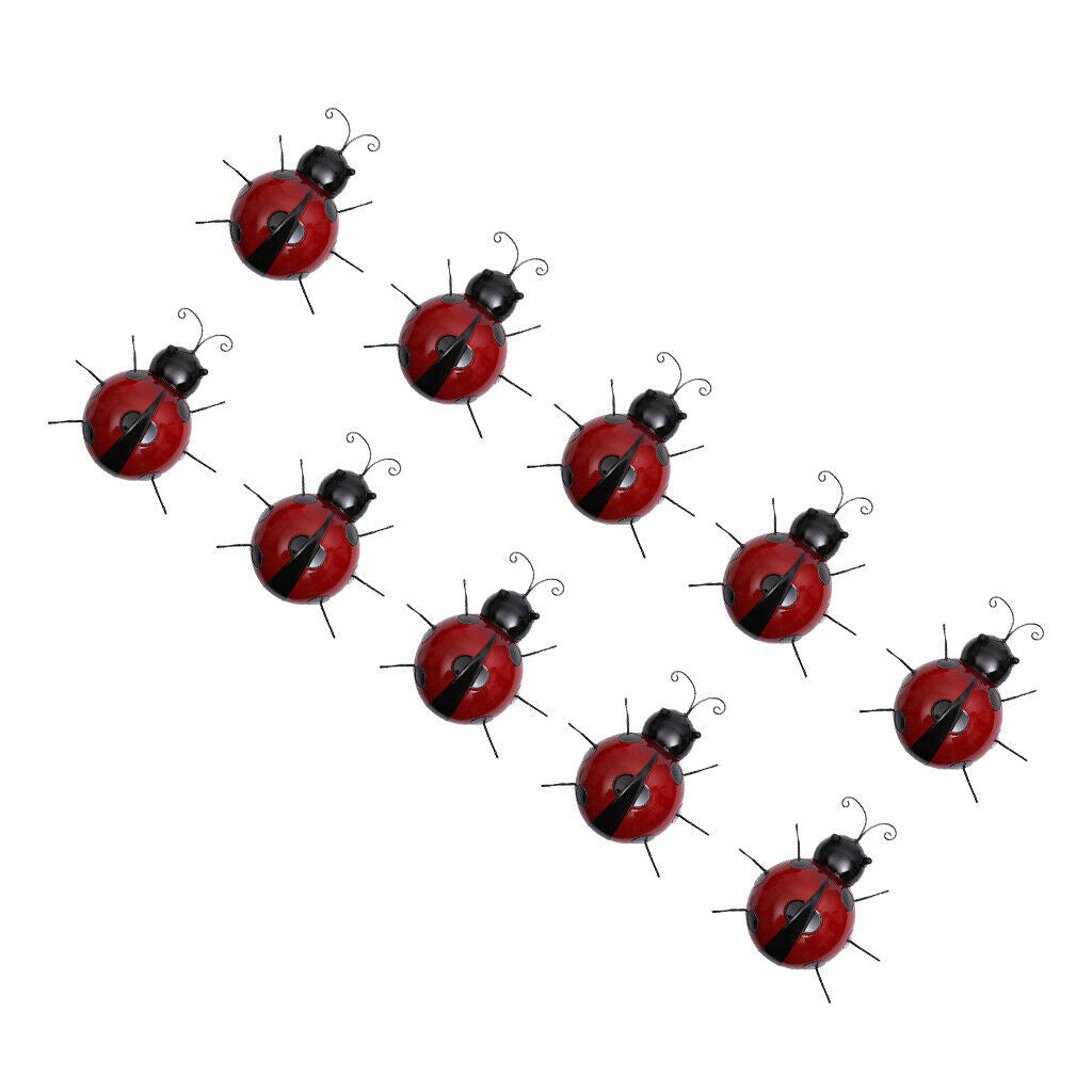 10 Pieces Handmade Ladybird Design Walls Insect Hanging Sculpture 10cm