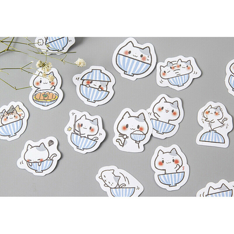 45pcs cat Stickers Scrapbooking Journal Diy Diary Album Stick Label Hand .l8