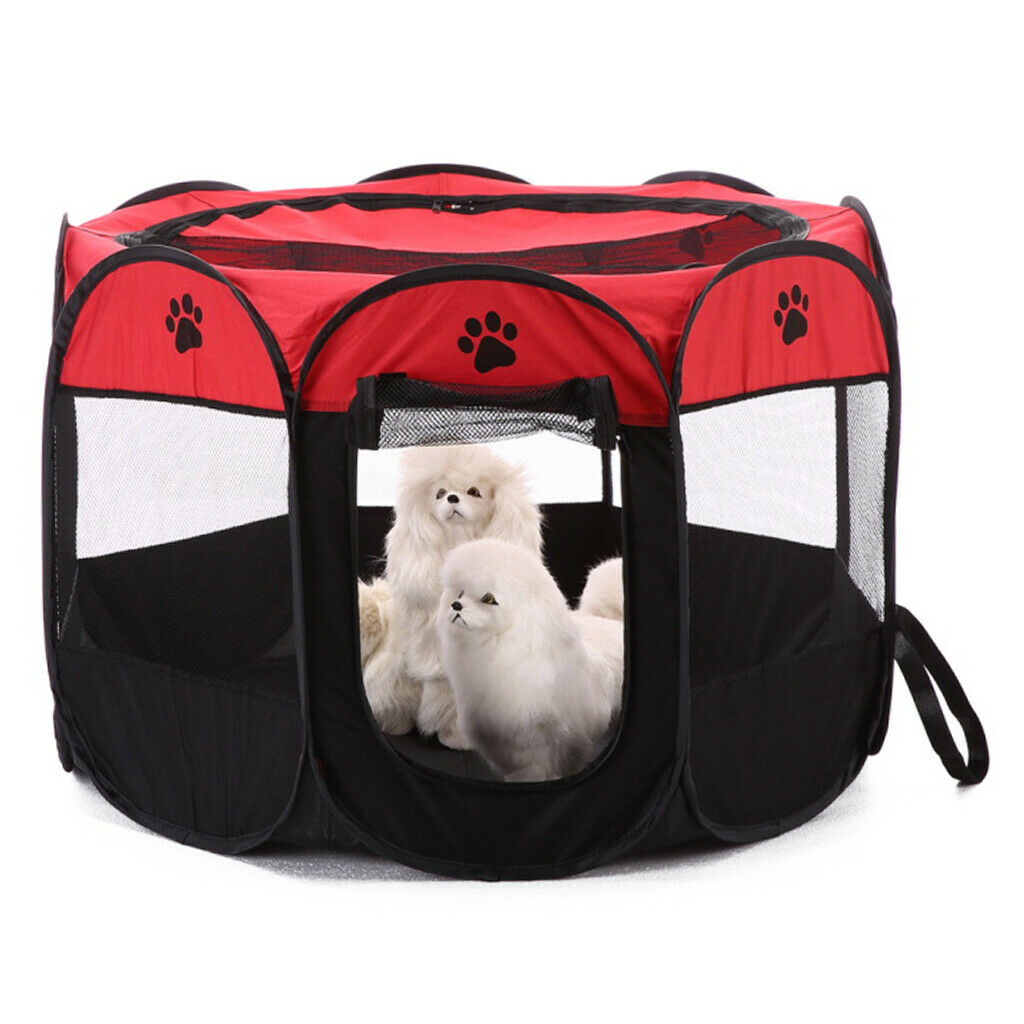 Foldable Pet Carrier Soft Sided Portable Pet Travel Tote Kennel Cage Red