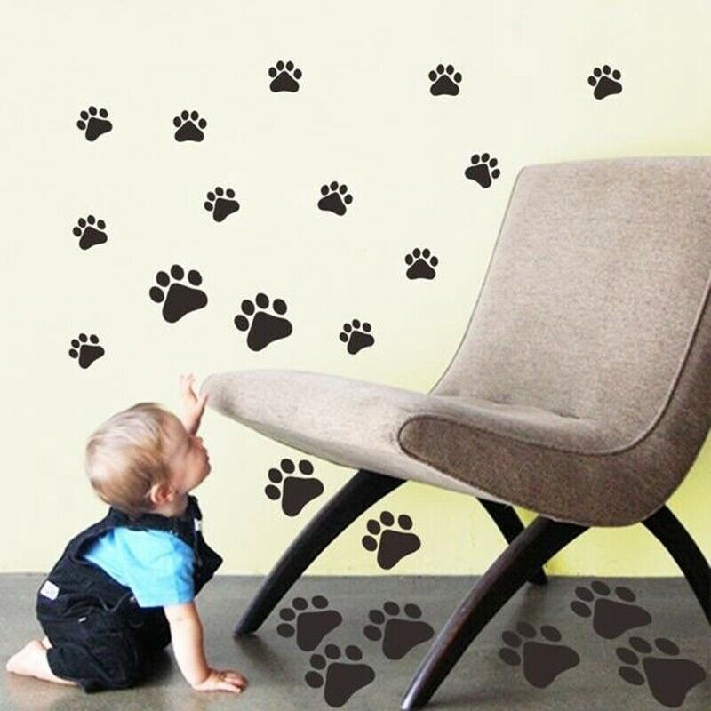 Home Bedroom Wall Stickers Mobile  Dog Paw Waterproof U1E2E2
