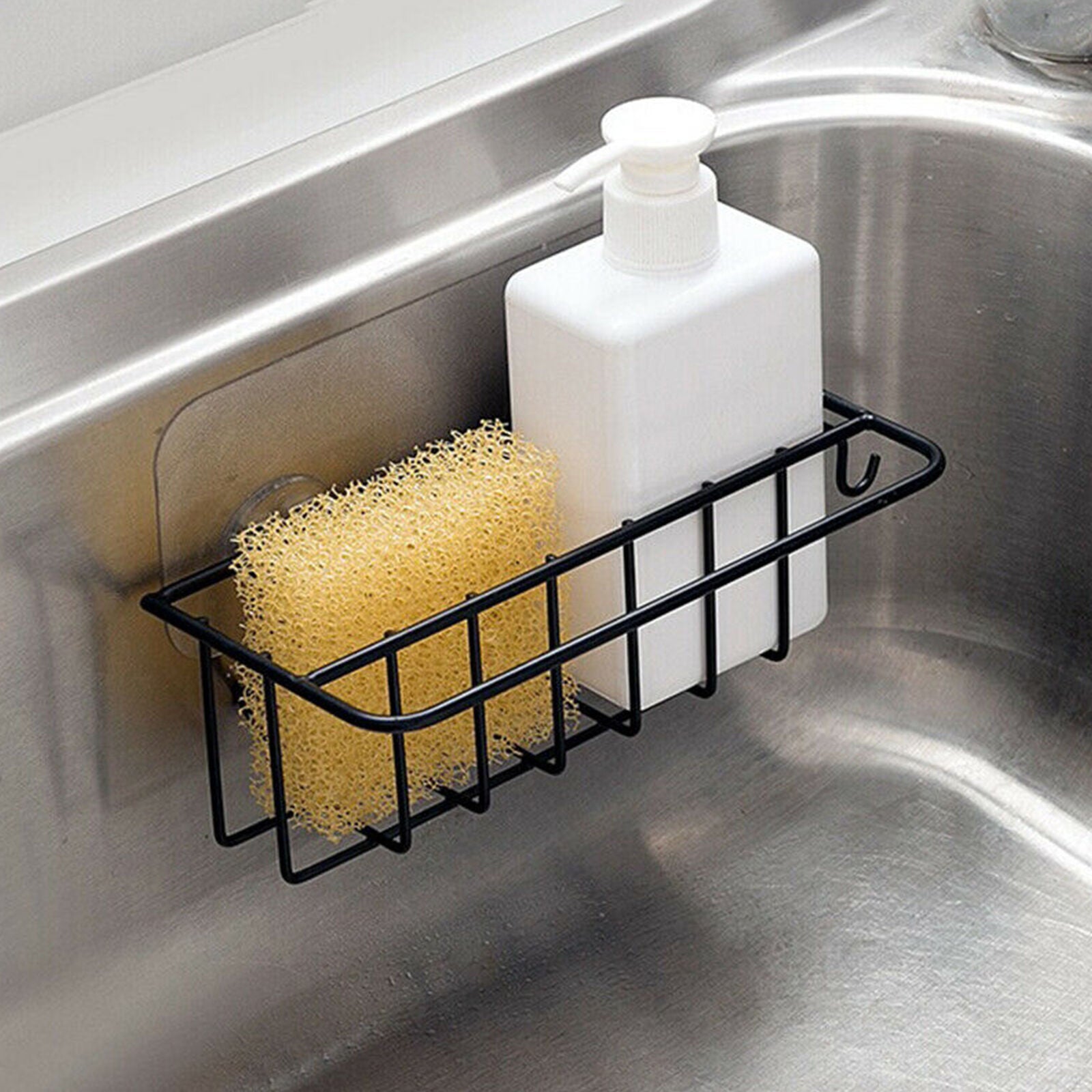 Kitchen Bathroom Sponge Sink Storage Rack Holder Organizer Strainer Suction Tidy