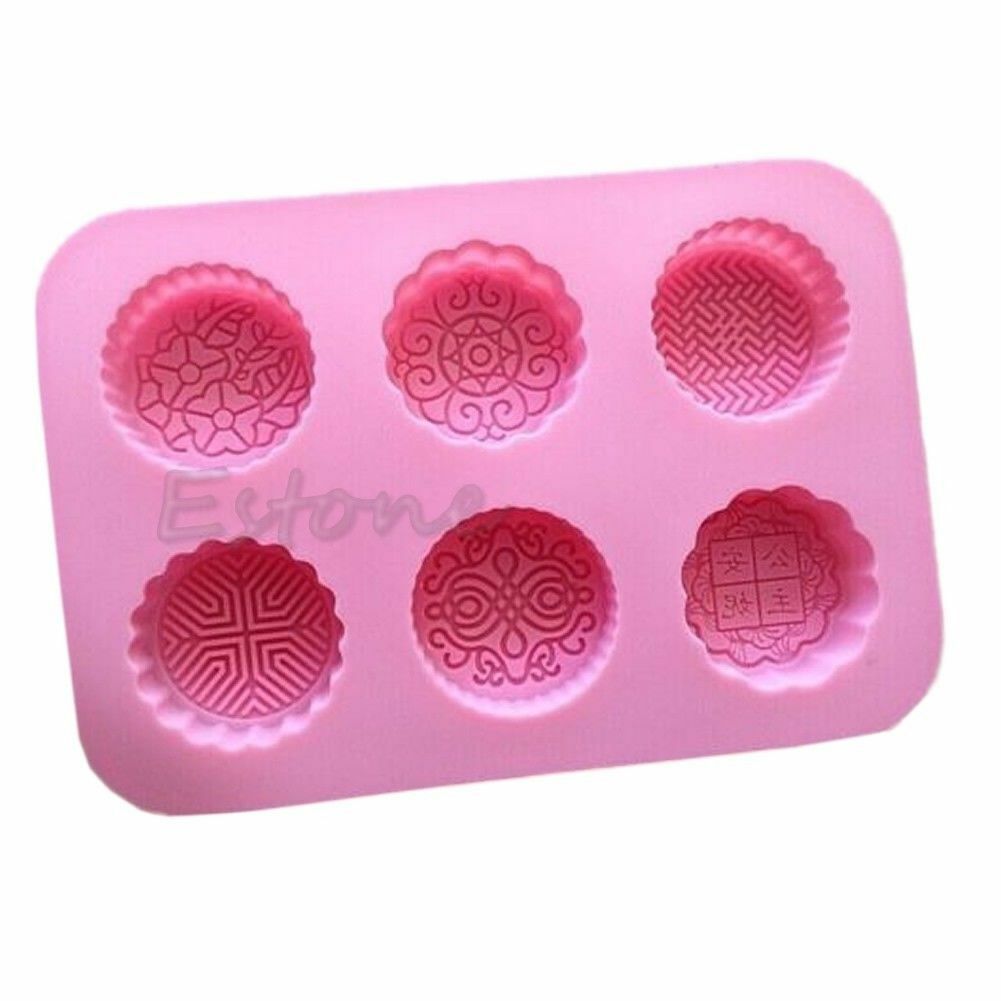 6-Happiness Flower Soap Cake Mold Flexible Silicone Mould For Candy Chocolate