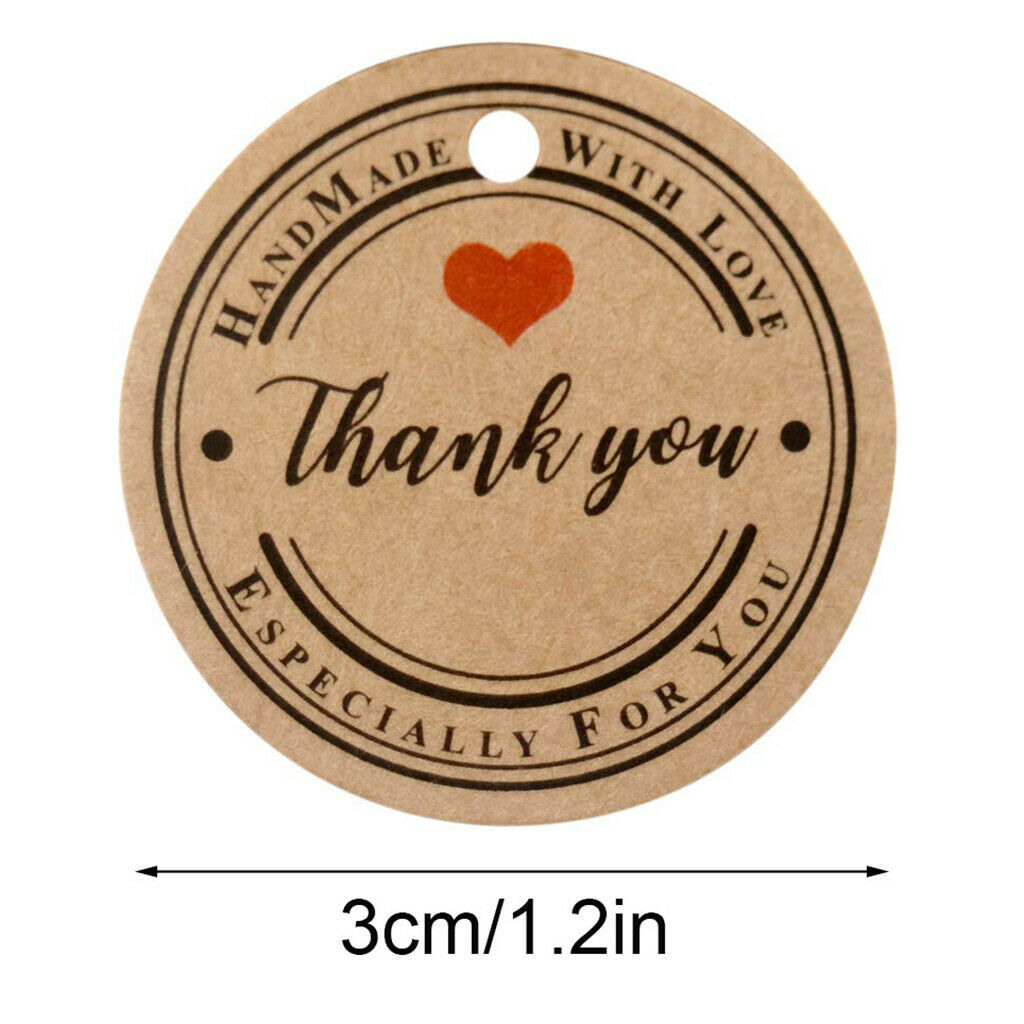 100x Lots Thank You Gift Tags Hanging Tags w/ Rope Decorative Tags DIY Decor