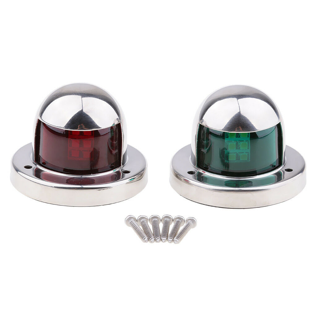 1 Pair Marine Boat Yacht Light 12V Stainless Steel LED Bow Navigation Lights