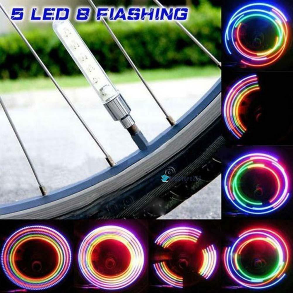 Waterproof 5 LED Flash Light Bicycle Motorcycle Car Tyre Tire Wheel Valve Lamps