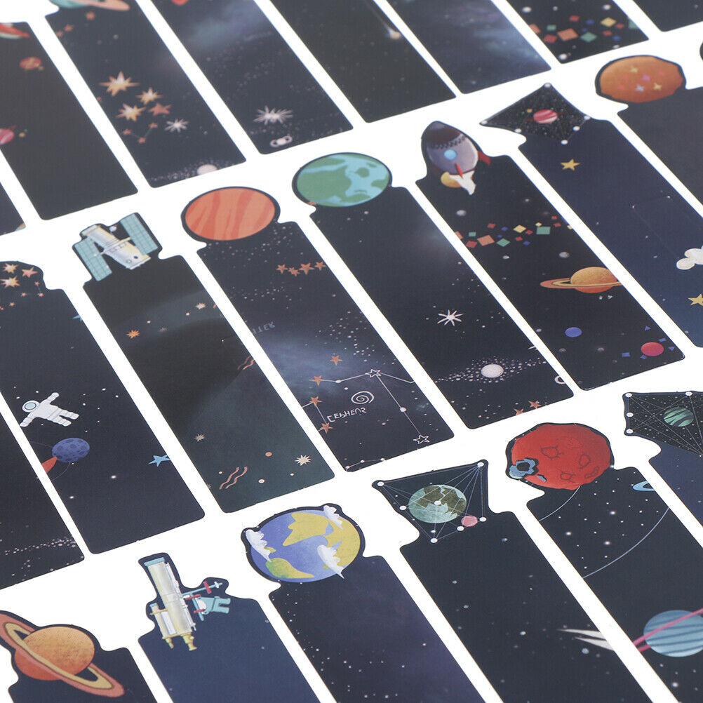 30Pcs/Set Planet Bookmark Message Card Creative Galaxy Paper Bookmark JfJ.l8