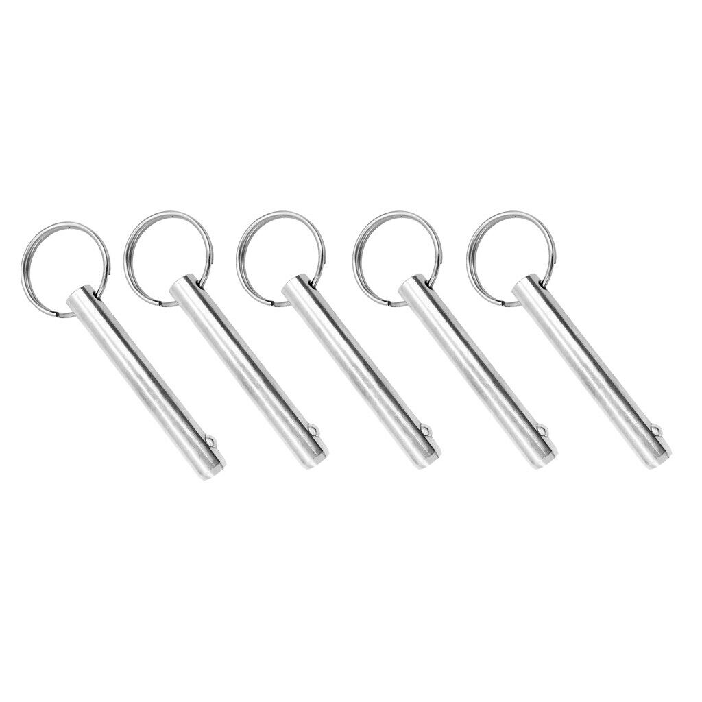 5pcs 10mm Dia Boat Top Quick Release Pull Ring Detent Pin, Stainless Steel