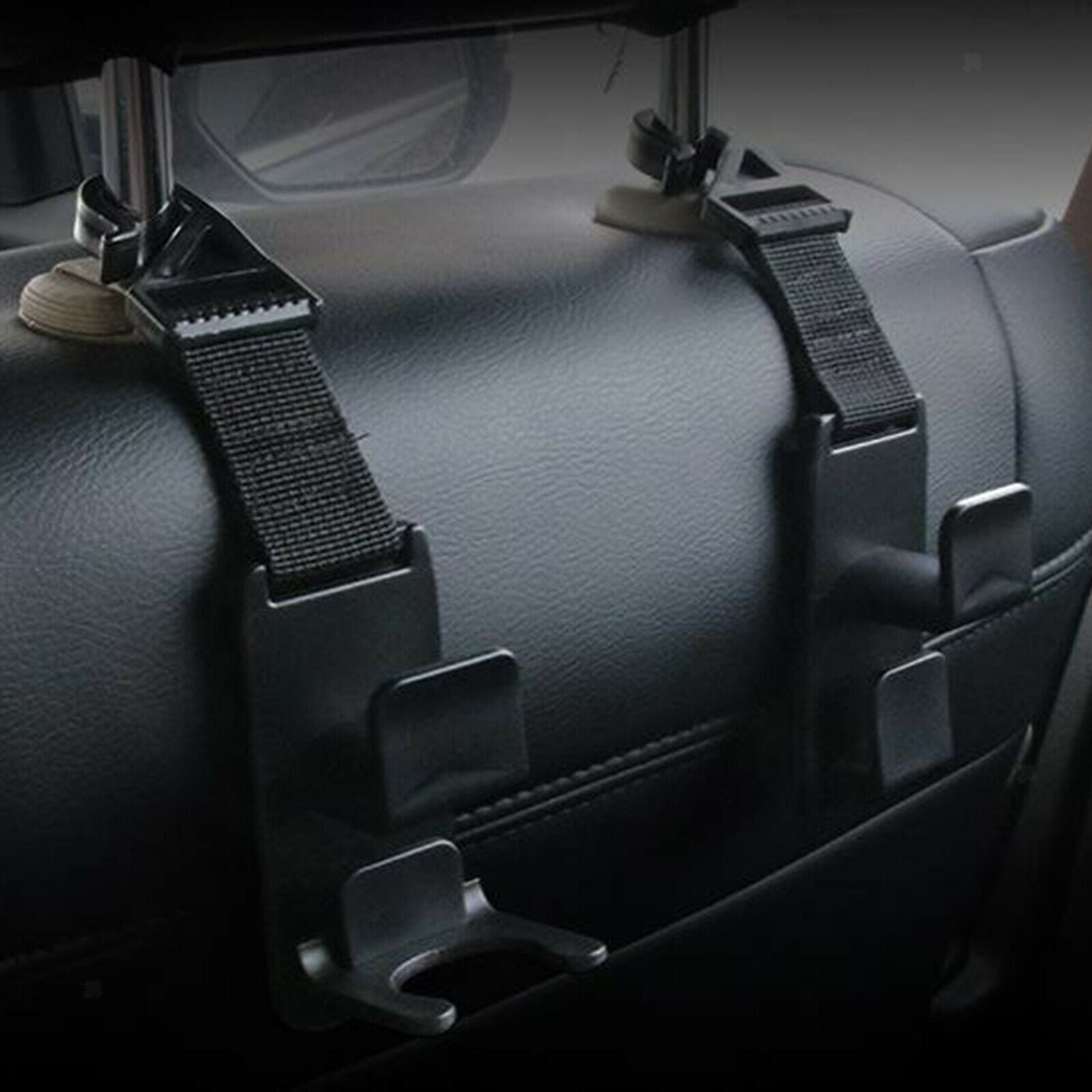 2pcs Black SUV Auto Car Seat Hook Purse Hanging Holder Clip for Grocery Bags