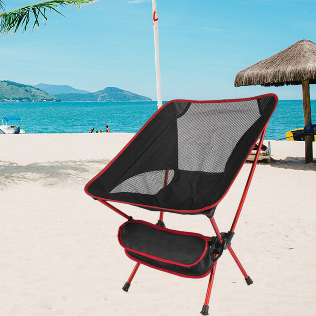 Folding Chair Outdoor Fishing Stool Seat Portable for Outdoor Picnic Red