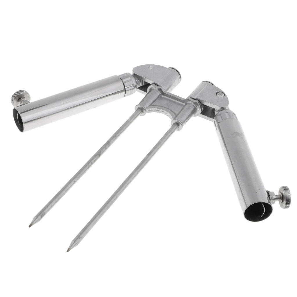 Universal Rotation Double Fishing Rod Pole Stand Bracket Rest Support Rack A