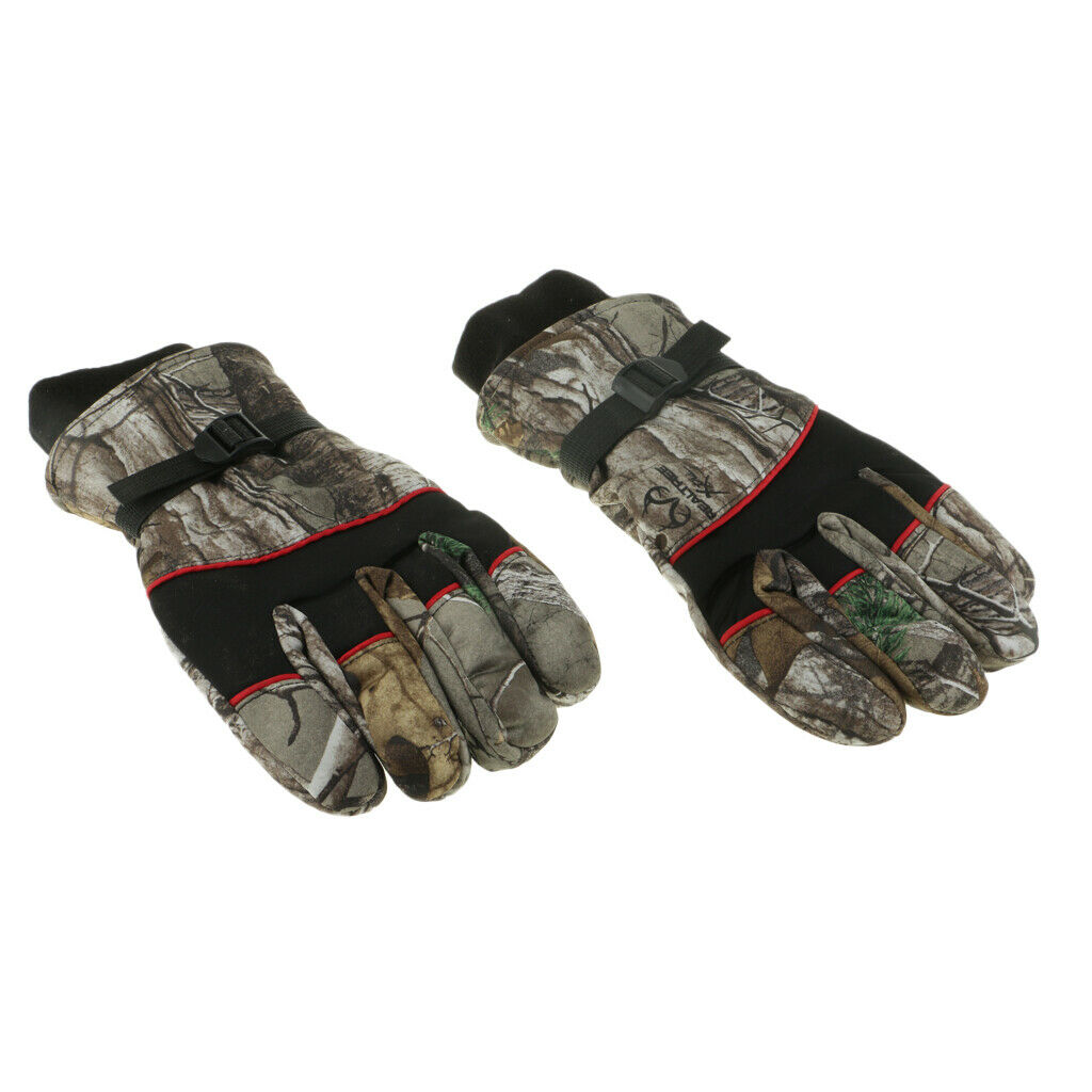 Polyester Winter Full-finger Windproof Camouflage Fishing Hunting Gloves