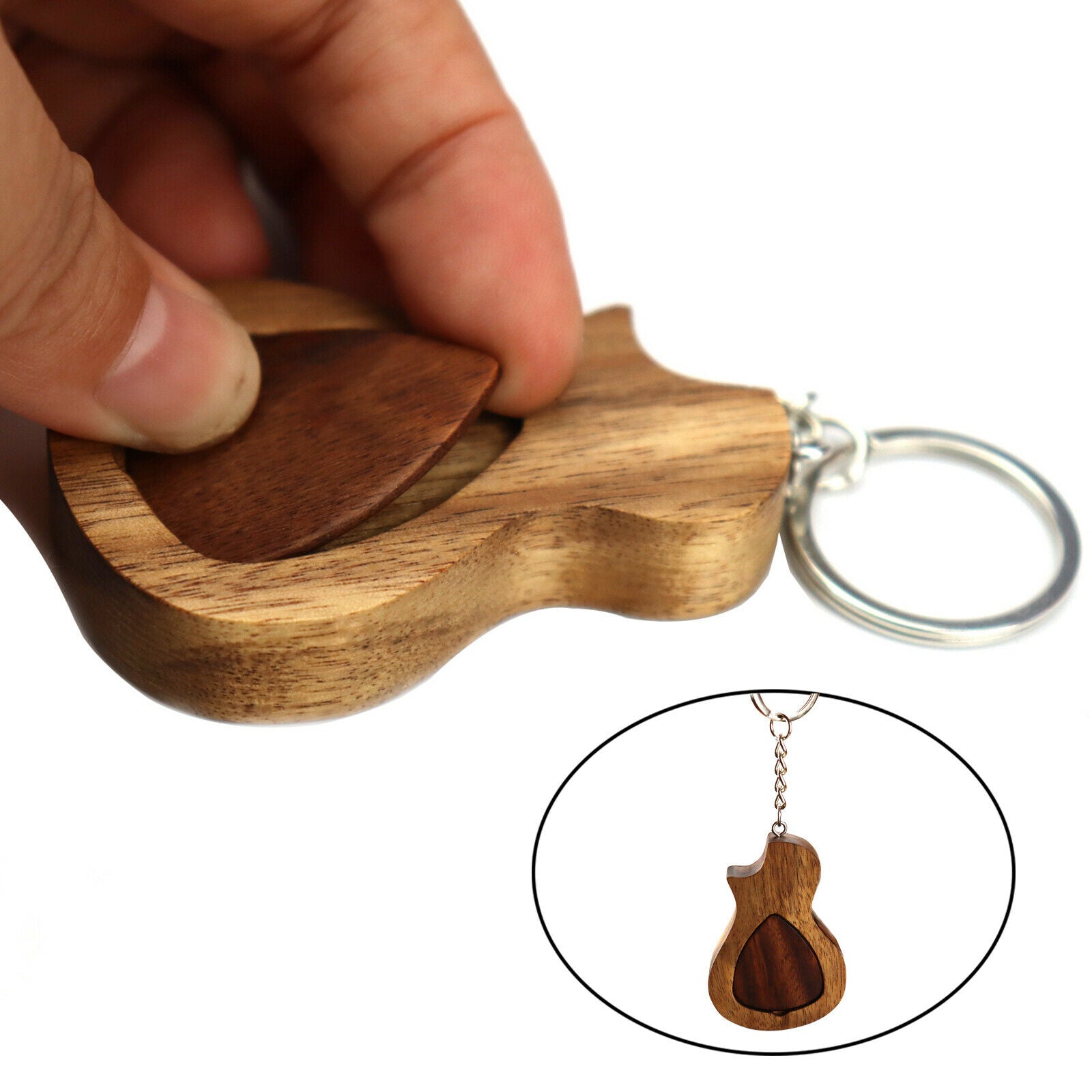 Ukulele Guitar Plectrum Case with 1 Guitar Picks Collection Key Buckle