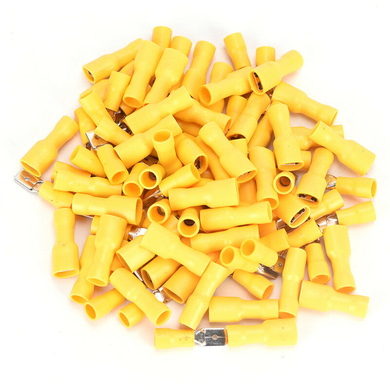 100x Assorted Crimp Spade Terminal Insulated Electrical Wire Connector Ye.l8