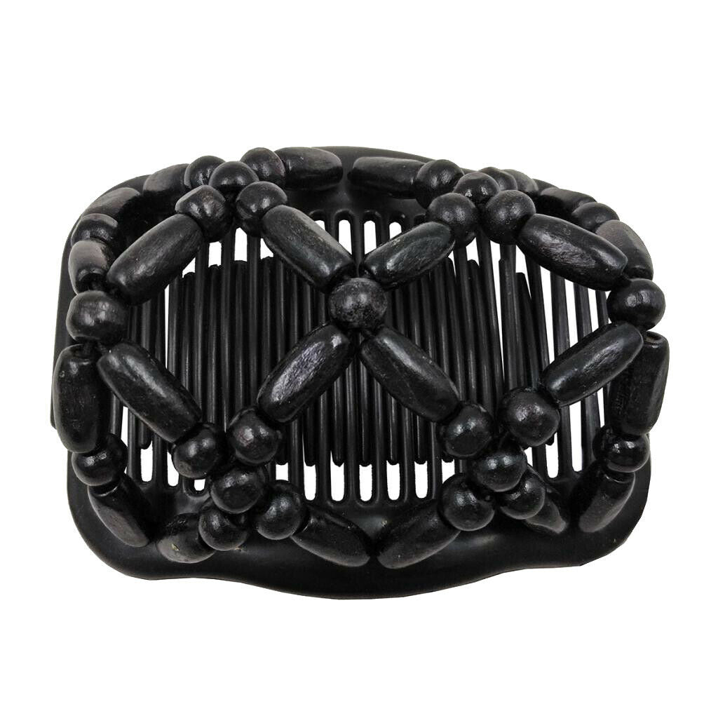 2X Womens Stretchy Magic Beads Hair Clip Slide Combs for Bun Easy Updo Tools