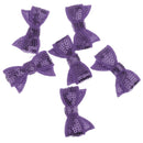Fabric Sequin Bow Tie Iron-On Bling Baby Kid Cloth DIY Craft Patch Purple