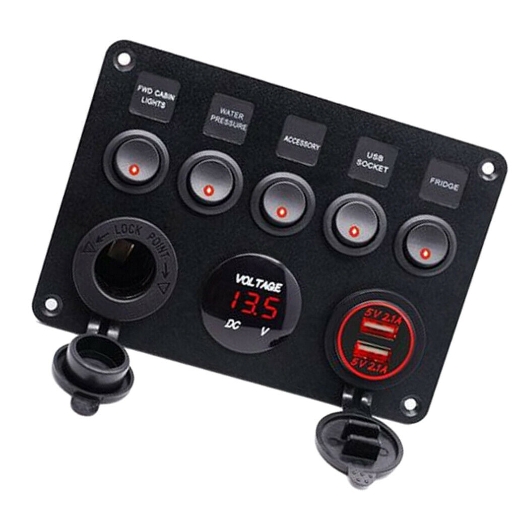 12V Circiut Voltmeter Cigarette USB Charger for Cars Boats, Yachts, Marine
